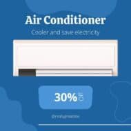 Blue Minimalist Air Conditioning Promo Instagram Post شركة الافضل الماسية للتشغيل والصيانة