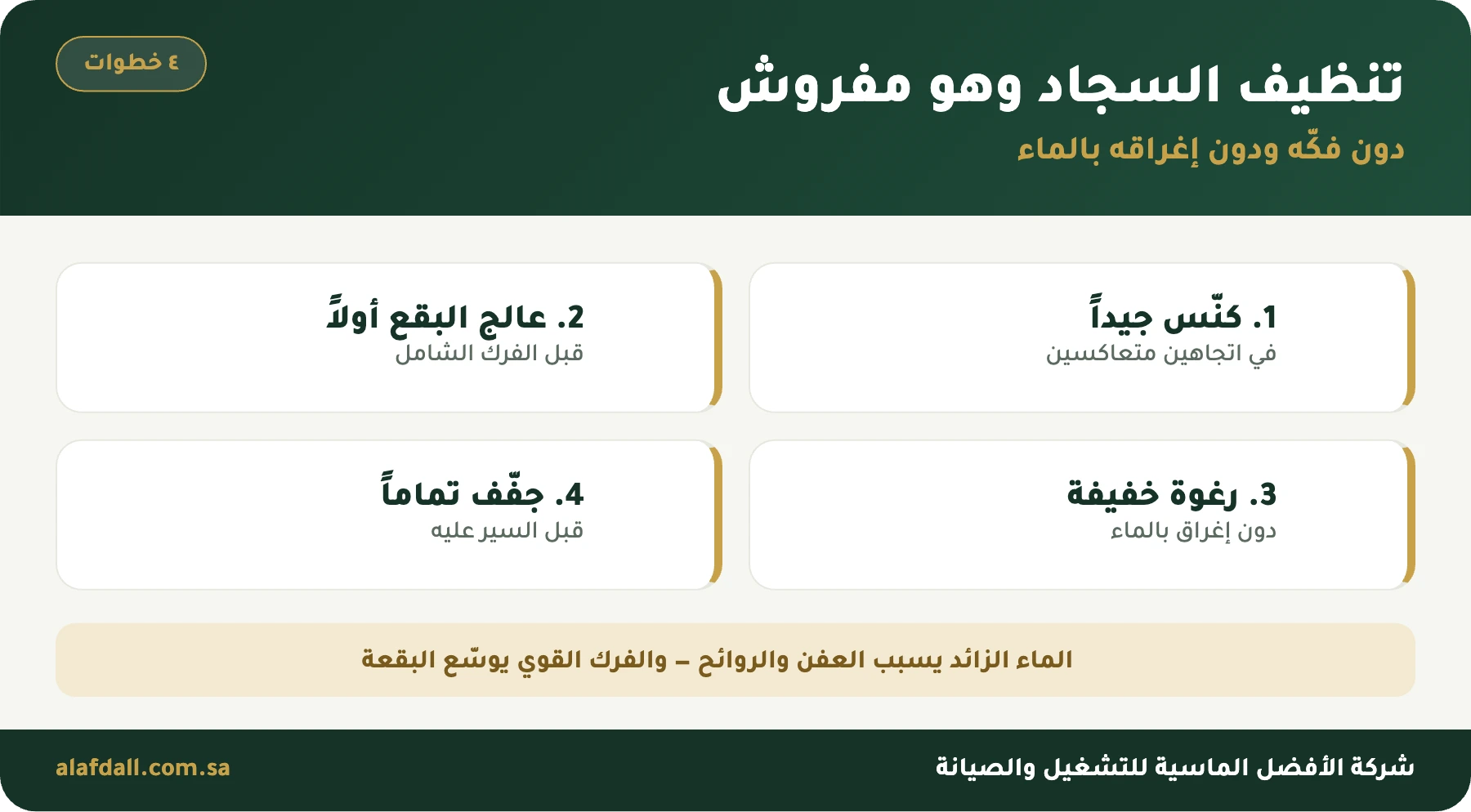 كيفية تنظيف السجاد وهو مفروش : 4 طرق سهلة 4 خطوات لتنظيف السجاد وهو مفروش